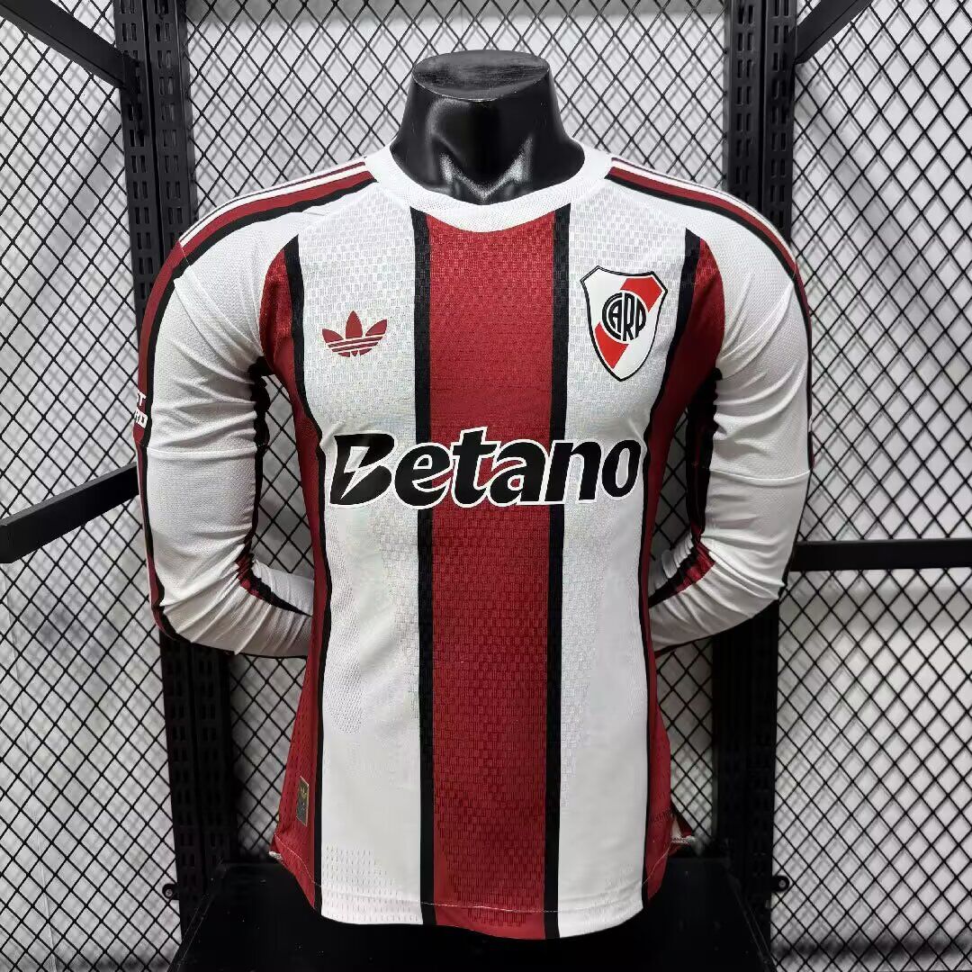 AAA Quality River Plate 26/27 Away Red/White Long Jersey(Player)